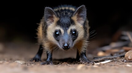 Fototapeta premium Close-up of a small, adorable creature with striking markings