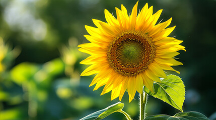 Fototapeta premium Golden Sunflower in Bloom: A Symbol of Youth and Renewal