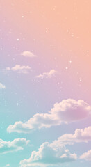 Pastel Sky Cloudscape with Stars Serene Dreamy Background Texture phone background wallpaper