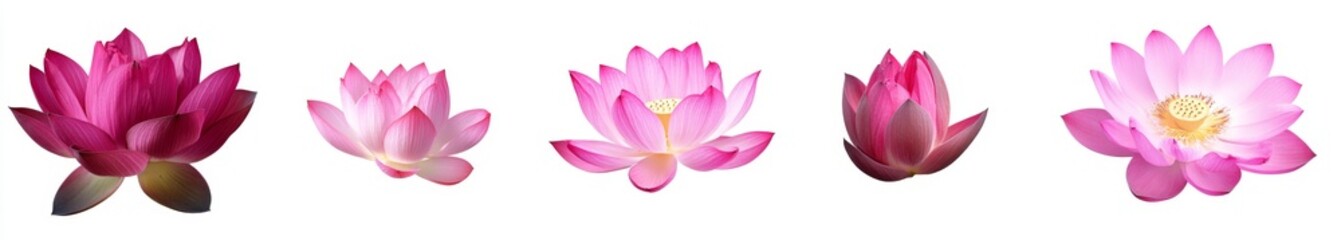 Blooming Pink Lotus Flowers