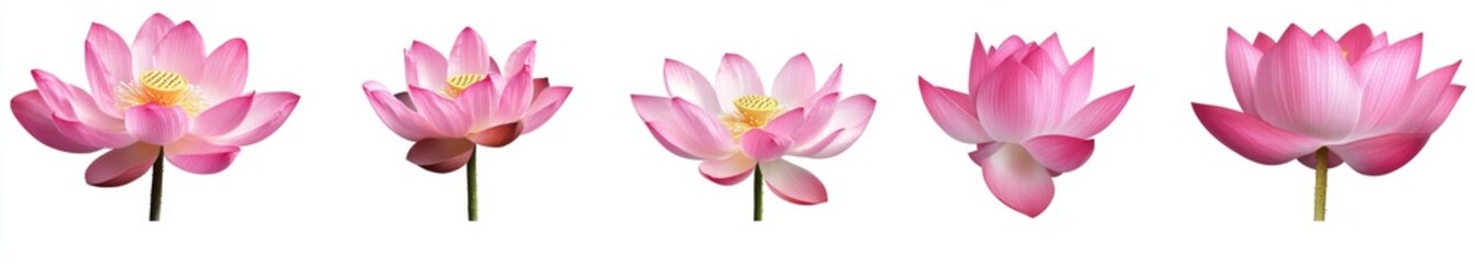 Pink Lotus Blossoms in Various Stages (1)