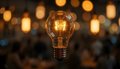 glowing light bulb