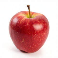 Close-Up of a Fresh and Vibrant Red Apple on White Background. Generative AI