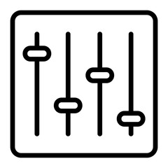 Music Adjuster Vector Line Icon Design