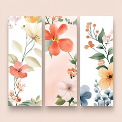 florist branding flyer featuring elegant bouquets and soft pastel-colored decor