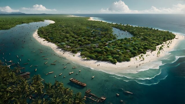 Contrasting Coastal Scenes: Vibrant Greenery vs. Arid Landscapes