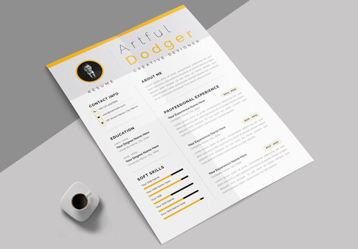 Creative Resume Template Layout