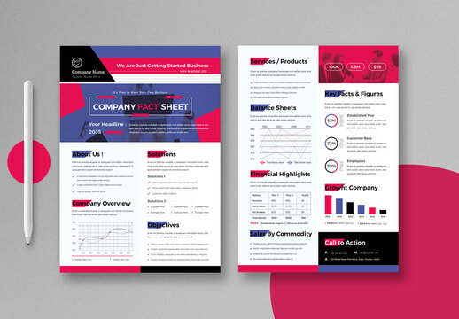 Company Fact Sheet Template