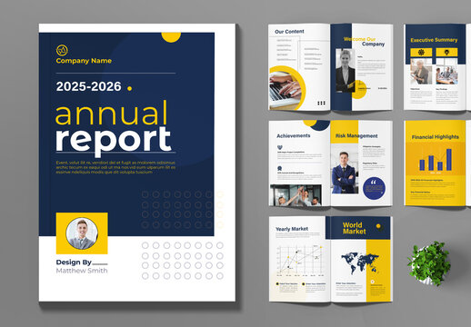 Customizable Company Annual Report Template Layout