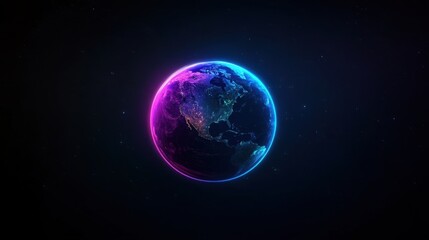 Obraz premium AI-generated vibrant Earth glowing with rainbow hues, symbolizing diversity and unity.