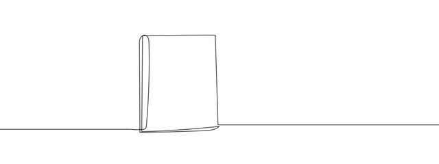 Single line continuous document line art vector illustration with transparent background editable stroke.