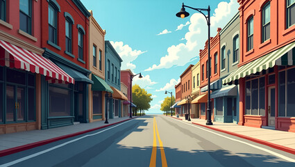 Obraz premium Photorealistic Image of Abandoned Stores on Main Street: A Visual Representation of the Small Business Crisis and Economic Recession's Impact on Entrepreneurship in Town