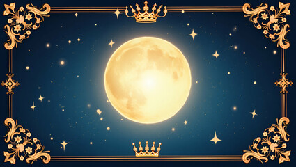 Epiphany Frame: Mystical Stars and Regal Crowns Design for Inspirational Text with Empty Space on the Left - Perfect Photo Stock Concept for Creative Projects