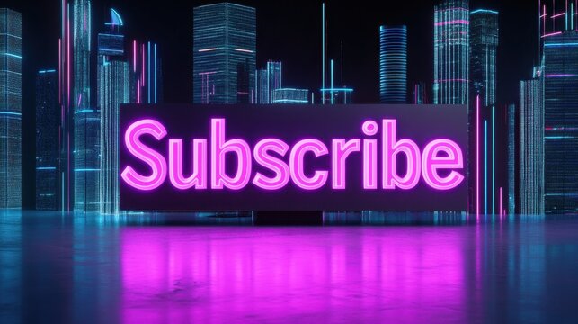 Dynamic animated "Subscribe" text with long exposure light trails, perfect for YouTube video outros - Powered by Adobe