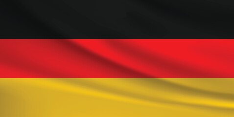 Vector flag of Germany. Germany waving flag background.
