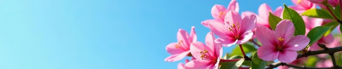 Beautiful jasmine blossoms on vibrant bush under blue sky in summer, blooming, bush