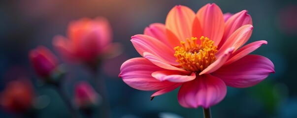 Fototapeta premium Beautiful macro shot capturing the exquisite details of a colorful flower, close-up, macro, vibrant