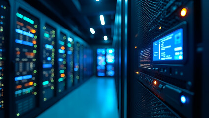 Data centers serving applications and supporting business information illustrating modern IT infrastructure and digital data management in enterprise environment. concept as Data centers serving appli