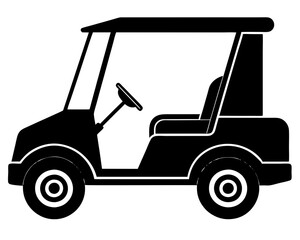 golf cart  silhouette vector illustration
