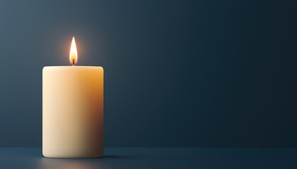 A serene candle emitting a warm glow, perfect for relaxation and ambiance.