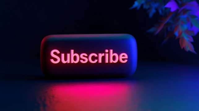 Glowing 'Subscribe' button animation hovering for a YouTube channel end screen design