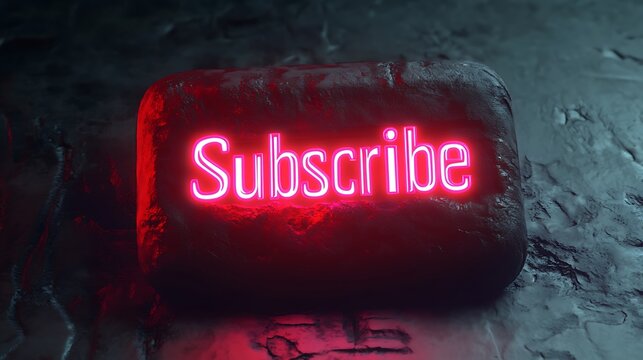 Glowing 'Subscribe' button animation hovering for a YouTube channel end screen design - Powered by Adobe