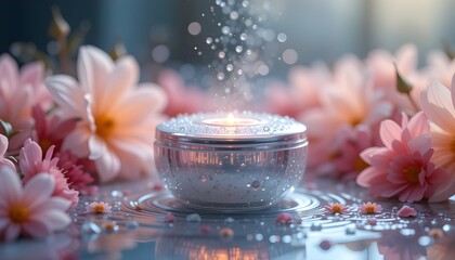 cup of tea with flowers