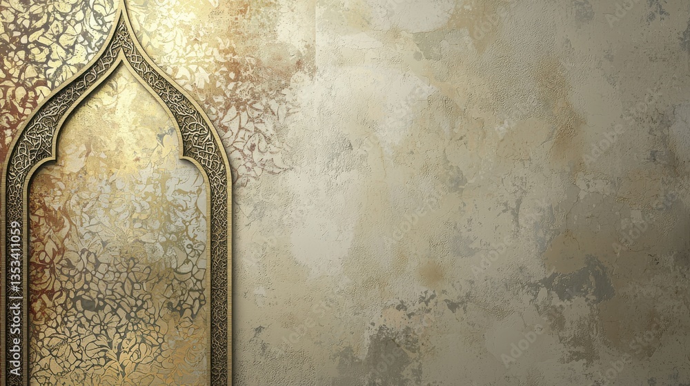 Poster elegant and festive eid mubarak background with subtle textures and traditional patterns.