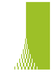 Geometric patterns: a two tone of a green pyramid pattern 