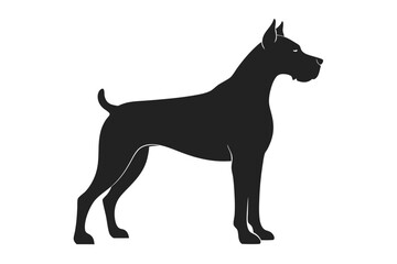 Boxer Dog silhouette vector illustration