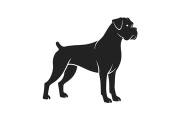 Boxer Dog silhouette vector illustration