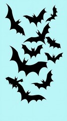 Naklejka premium Bats Flying Silhouettes.