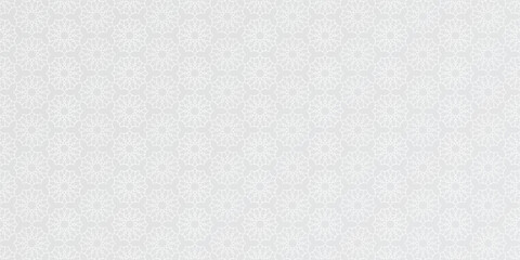 Seamless Ornamental Pattern With Light Gray Geometric Floral Motif Design
