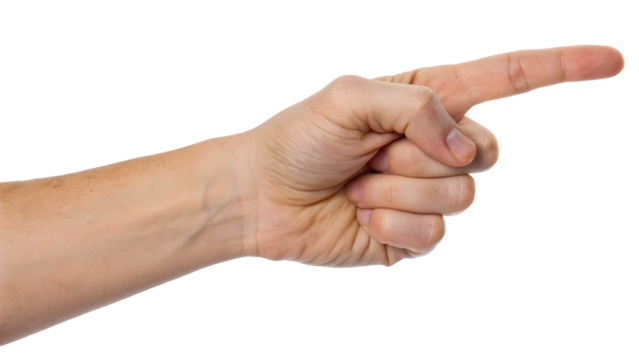 Pointing Finger Hand Gesture, isolated on transparent background - Powered by Adobe