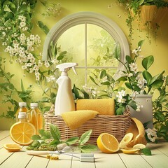 high-resolution ad for an eco-friendly cleaning service with natural products