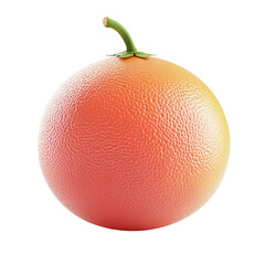 A realistic photograph of a whole grapefruit, isolated on a white background, displaying its bright orange skin and round shape, rich in vitamin C.