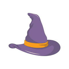 Halloween Witch Hat Element. Halloween Spooky Decoration. Vector Illustration in Cartoon Concept.