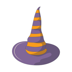 Halloween Witch Hat Element. Halloween Spooky Decoration. Vector Illustration in Cartoon Concept.