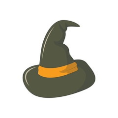 Halloween Witch Hat Element. Halloween Spooky Decoration. Vector Illustration in Cartoon Concept.