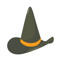 Halloween Witch Hat Element. Halloween Spooky Decoration. Vector Illustration in Cartoon Concept.