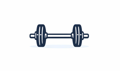Simple Black and White Dumbbell Icon for Fitness and Exercise Use