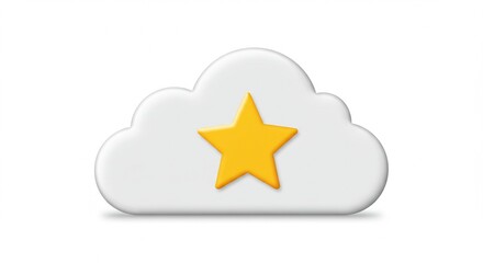 Obraz premium Cloud Computing Star Rating Success Top Quality Premium Service Award Winning Best Excellent 3D