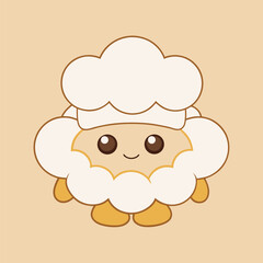 Smiling cartoon sheep vector illustration