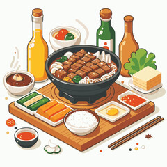 food, chicken, meal, dish, korean, asian, dak, korea, galbi, delicious, healthy, cuisine, restaurant, asia, dinner, sauce, hot, plate, vegetable, oriental, spicy, cabbage, stir, tasty, cooked, gochuja