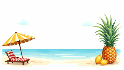 Tropical Watercolor Beach Party Invitation Clipart for Festive Events