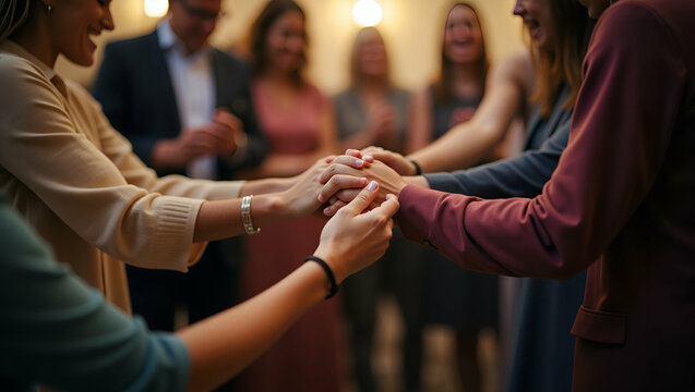 Unity in Prayer: Diverse Believers Stand Together for Mutual Support