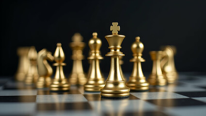 Gold and Silver Chess Pieces on Board: Business Metaphors & Leadership