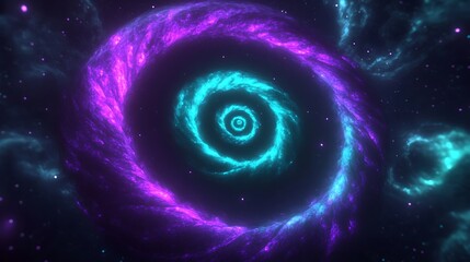 Obraz premium A colorful spiral galaxy with nebulae and many small stars