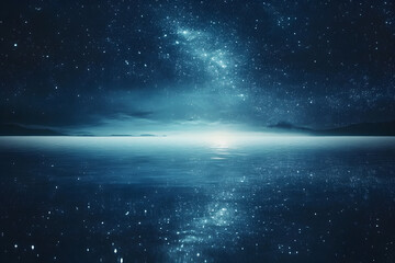 Celestial Reflection: A Night of Infinite Stars Mirroring on a Tranquil Lake