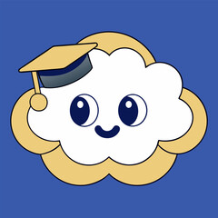 A cute cartoon owl face illustration, a fun vector pet icon